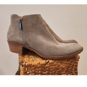 Lucky Brand‎ Women's Gray Suede Leather Ankle Booties Zip Up Size US 8.5